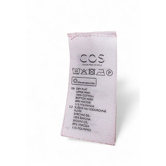 COS Orange Boxy Sweater Women’s Small Cotton Blend 3/4 Sleeve Ribbed Hem - Picture 3 of 8